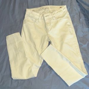 Juniors white denim jeans